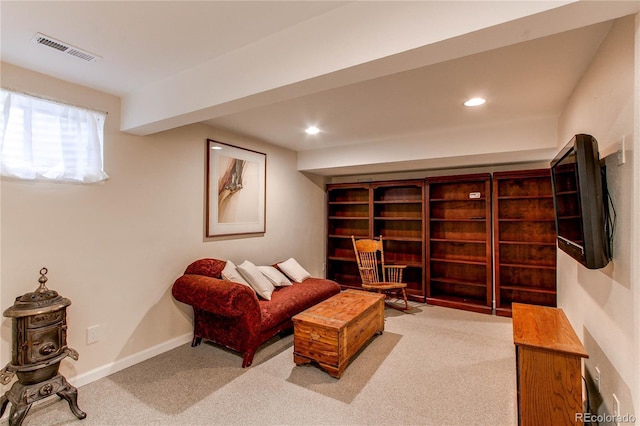 6687 Devinney Ct, Arvada, CO 80004 - living area featuring carpet floors, recessed lighting, and baseboards