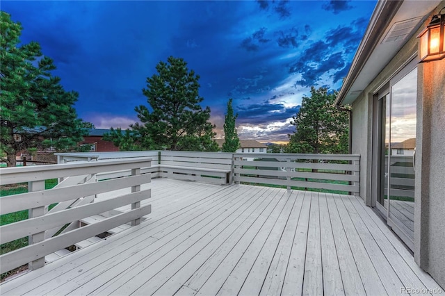 view of deck at dusk