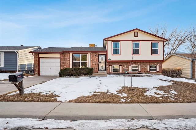 tri-level home featuring a garage