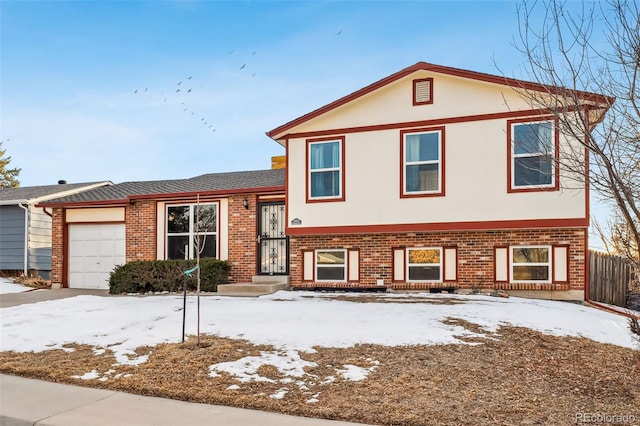 tri-level home with a garage