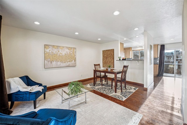 living room with hardwood / wood-style floors