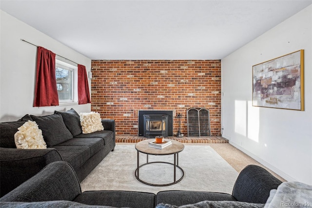 living room with light colored carpet