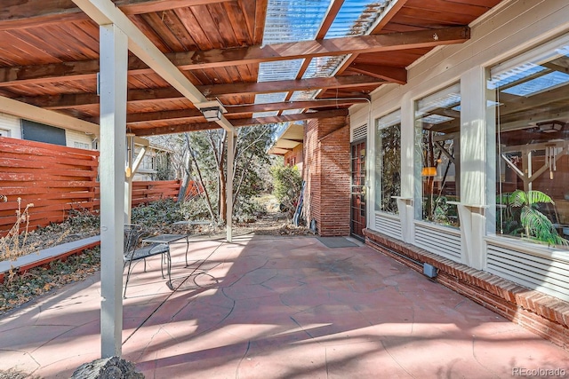 view of patio / terrace with fence