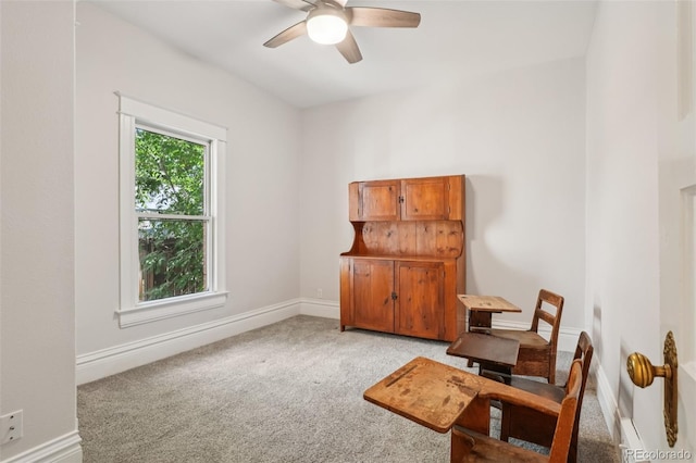 2360 S Milwaukee St, Denver, CO 80210 - sitting room featuring ceiling fan and light carpet