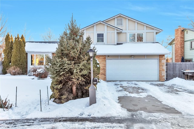 view of front of home with a garage