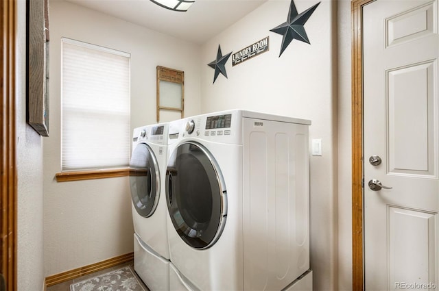 laundry room featuring independent washer and dryer