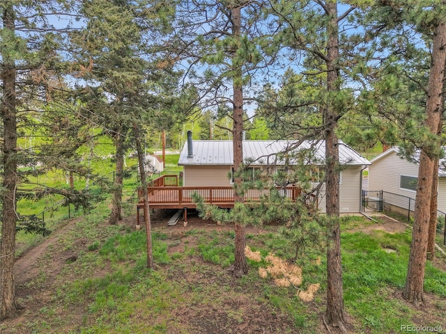 26752 Vosler St, Conifer, CO 80433 - view of yard with a wooden deck