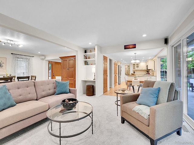 7030 S Fillmore Ct, Centennial, CO 80122 - living room featuring recessed lighting and light carpet