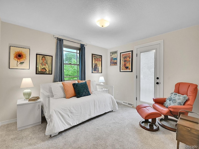 7030 S Fillmore Ct, Centennial, CO 80122 - bedroom with carpet floors, access to outside, baseboards, and a textured ceiling