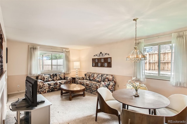 dining room featuring an inviting chandelier