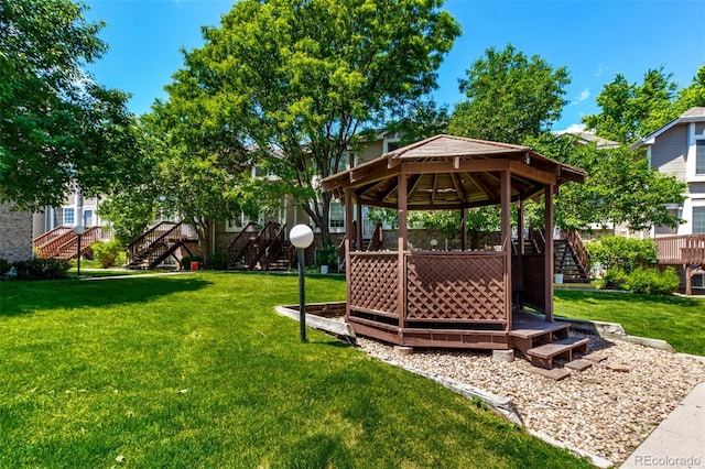 1885 S Quebec Way Unit G 106, Denver, CO 80231 - view of green lawn with stairs and a gazebo