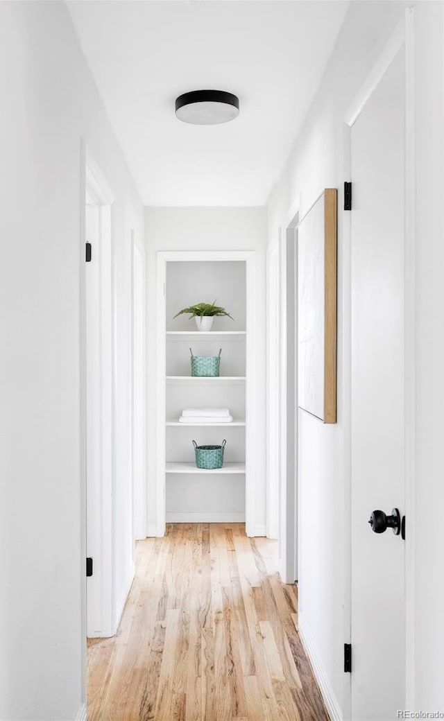 8651 Franklin St, Denver, CO 80229 - corridor featuring baseboards and wood finished floors