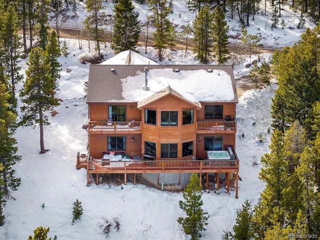 view of snowy aerial view