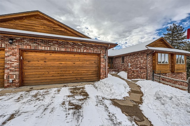 view of snow covered property