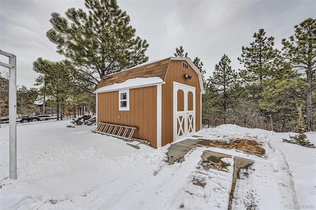 view of snow covered structure