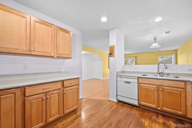 426 Plowman Way, Fort Collins, CO 80526 - kitchen featuring dishwasher, dark wood-style floors, light countertops, and recessed lighting