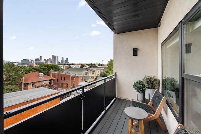 balcony featuring a view of city