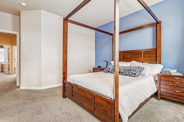 bedroom with carpet, baseboards, and visible vents