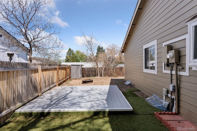 view of yard with a fenced backyard and a patio