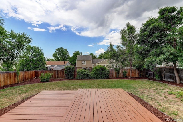 6640 S Dexter St, Centennial, CO 80121 - wooden deck with a fenced backyard
