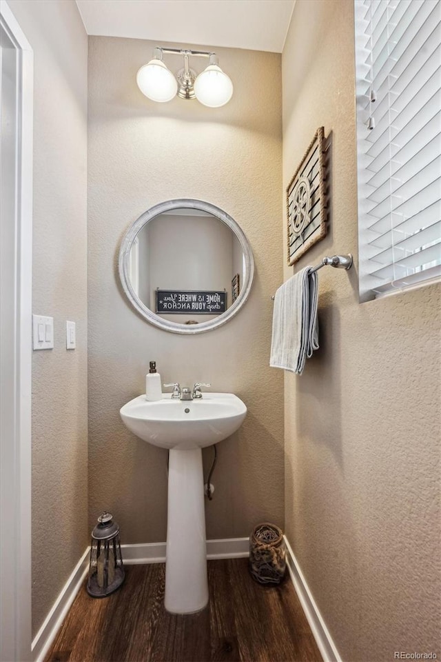 bathroom featuring hardwood / wood-style floors