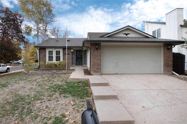 view of front of house with a garage