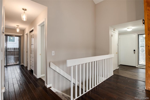 hall featuring dark hardwood / wood-style floors