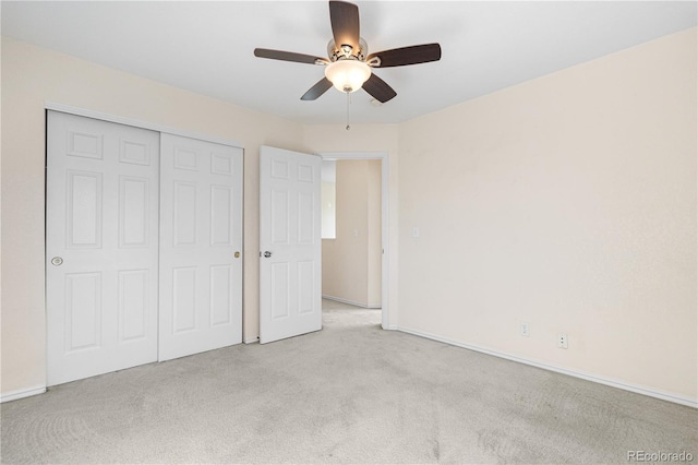 18897 E Linvale Pl, Aurora, CO 80013 - unfurnished bedroom with carpet floors, a closet, ceiling fan, and baseboards