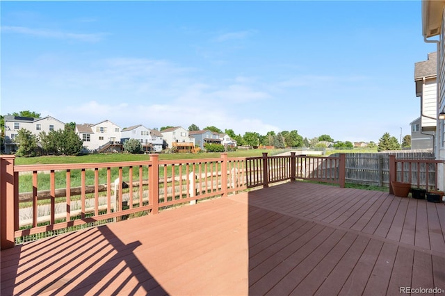 18897 E Linvale Pl, Aurora, CO 80013 - wooden deck featuring a residential view