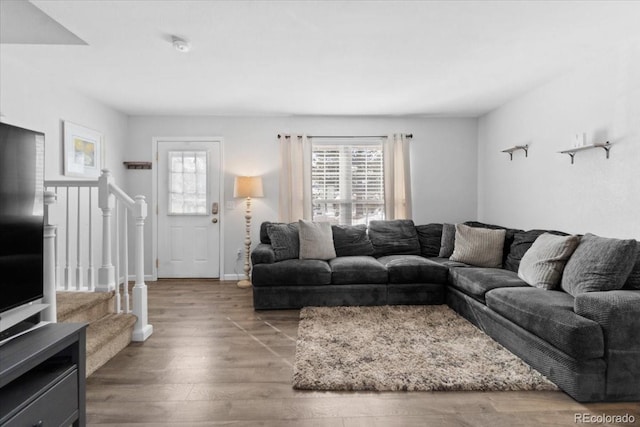 living room featuring hardwood / wood-style floors