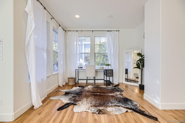 miscellaneous room featuring hardwood / wood-style floors