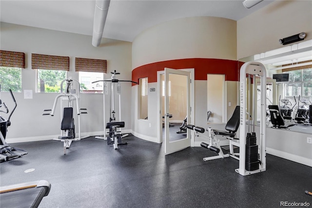 9039 E Panorama Cir Unit C201, Englewood, CO 80112 - workout area featuring french doors and baseboards