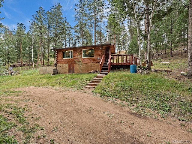 exterior space with a wooden deck