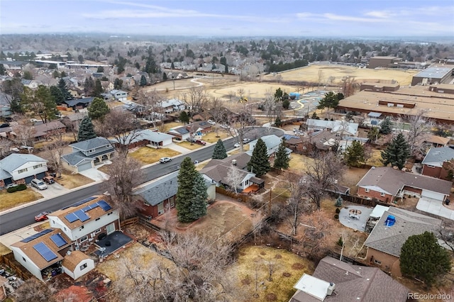 bird's eye view featuring a residential view