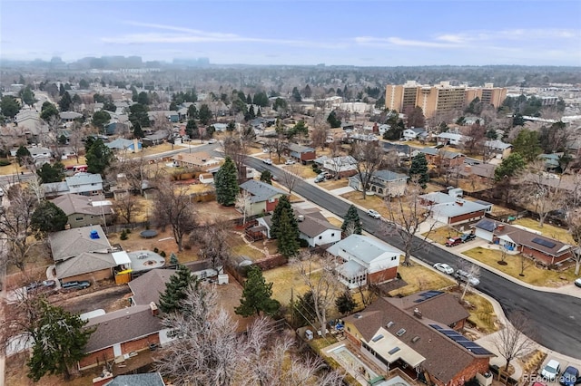 drone / aerial view with a residential view