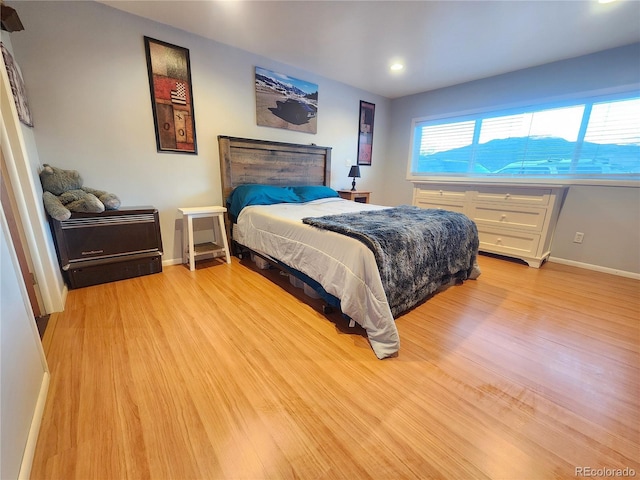 bedroom featuring light wood-type flooring