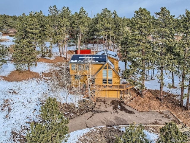 exterior space featuring a garage