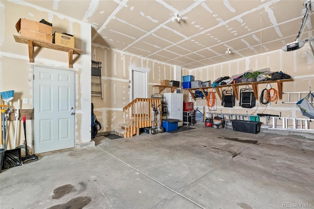 garage featuring a garage door opener