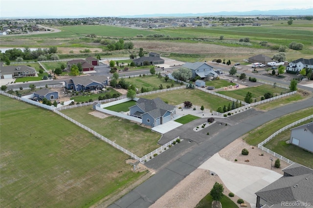 aerial view with a residential view and a rural view