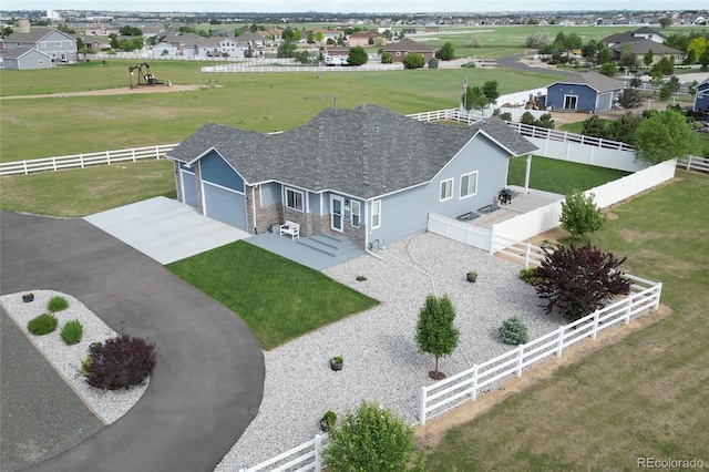 aerial view with a residential view