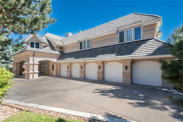 view of front of house with a garage