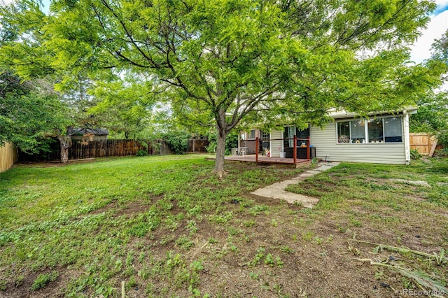 3111 Troy St, Aurora, CO 80011 - view of yard with a wooden deck