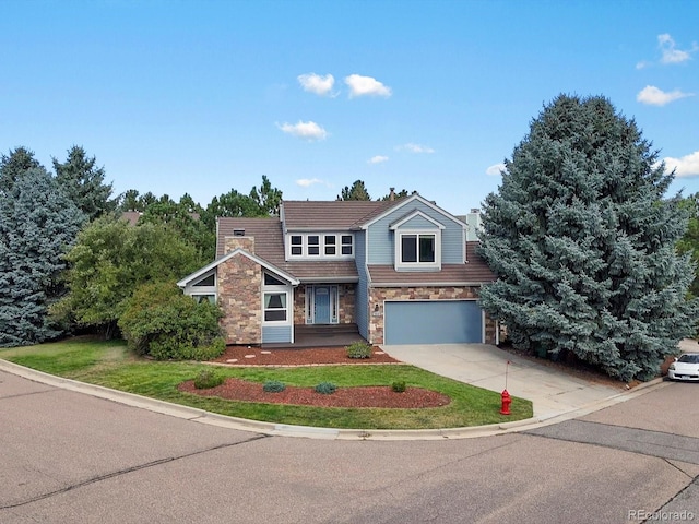 view of front of property featuring a garage