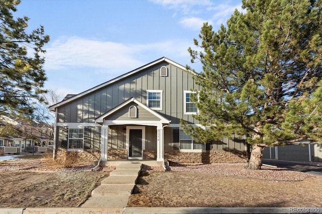 view of front of property featuring board and batten siding