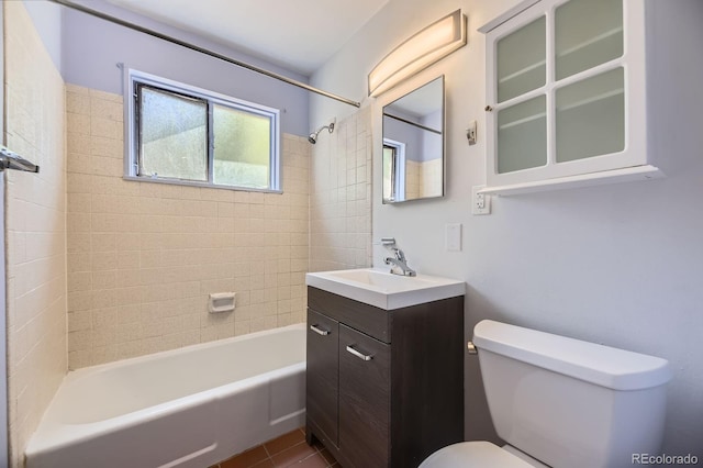 1750 S Dale Ct, Denver, CO 80219 - full bathroom with vanity, shower / bath combination, and tile patterned floors