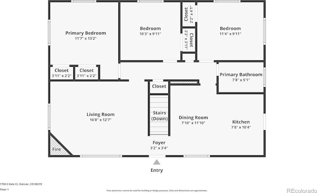 1750 S Dale Ct, Denver, CO 80219 - view of floor plan / room layout