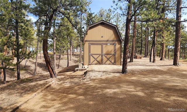 view of shed