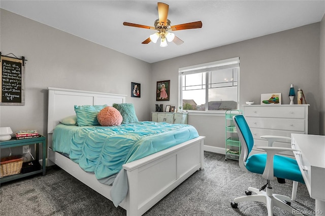 484 N Jamestown Way, Aurora, CO 80018 - carpeted bedroom with baseboards and a ceiling fan
