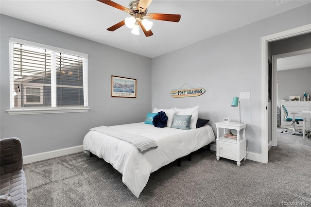 484 N Jamestown Way, Aurora, CO 80018 - carpeted bedroom featuring baseboards and ceiling fan