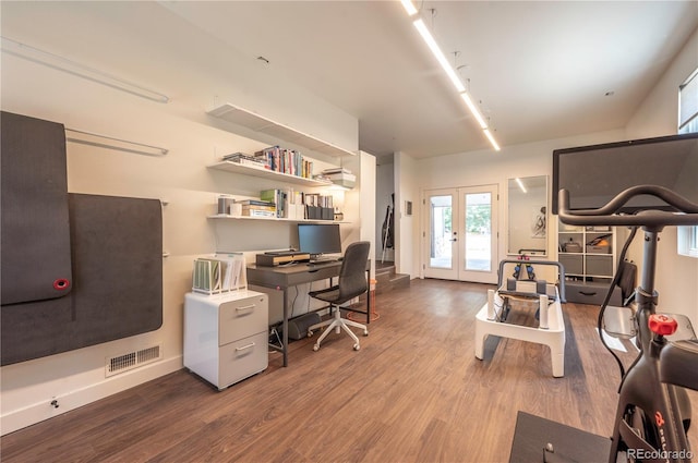 995 Chase St, Lakewood, CO 80214 - home office with french doors and wood finished floors